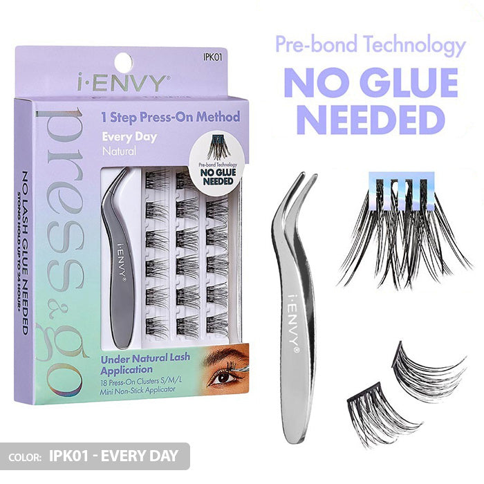 iENVY By Kiss Press & Go Pre-Glued Lash Clusters All-In-One Lash Kit - IPK01/IPK02/IPK03 Alexwigs