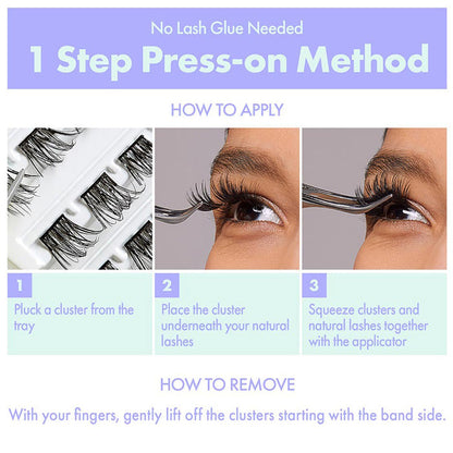 iENVY By Kiss Press & Go Pre-Glued Lash Clusters All-In-One Lash Kit - IPK01/IPK02/IPK03 Alexwigs