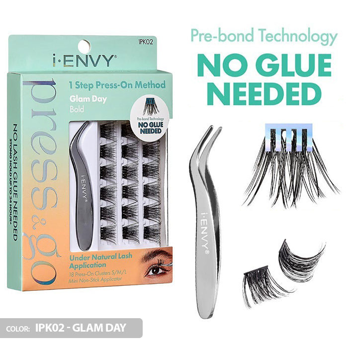 iENVY By Kiss Press & Go Pre-Glued Lash Clusters All-In-One Lash Kit - IPK01/IPK02/IPK03 Alexwigs