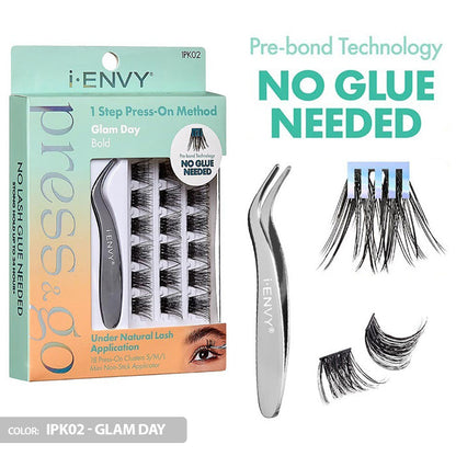 iENVY By Kiss Press & Go Pre-Glued Lash Clusters All-In-One Lash Kit - IPK01/IPK02/IPK03 Alexwigs