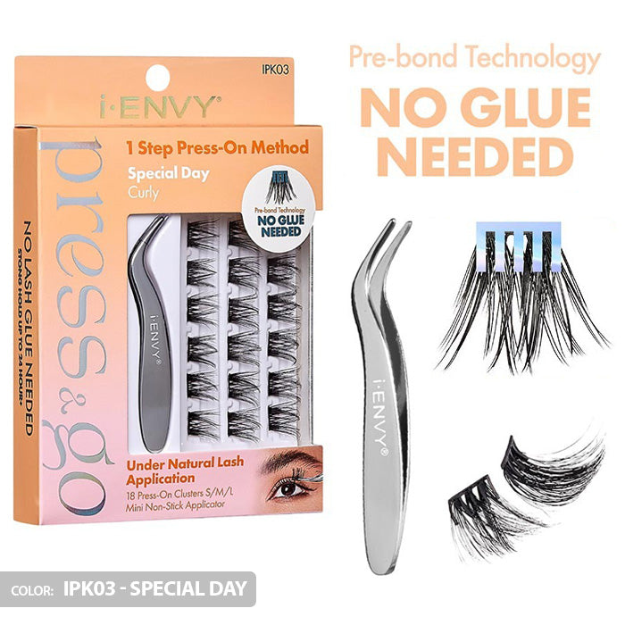 iENVY By Kiss Press & Go Pre-Glued Lash Clusters All-In-One Lash Kit - IPK01/IPK02/IPK03 Alexwigs