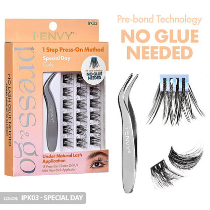 iENVY By Kiss Press & Go Pre-Glued Lash Clusters All-In-One Lash Kit - IPK01/IPK02/IPK03 Alexwigs