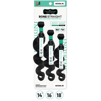 Bobbi Boss Indiremi 100% Unprocessed Virgin Remy Hair Weave Bone Straight - BODY WAVE MULTI Alexwigs