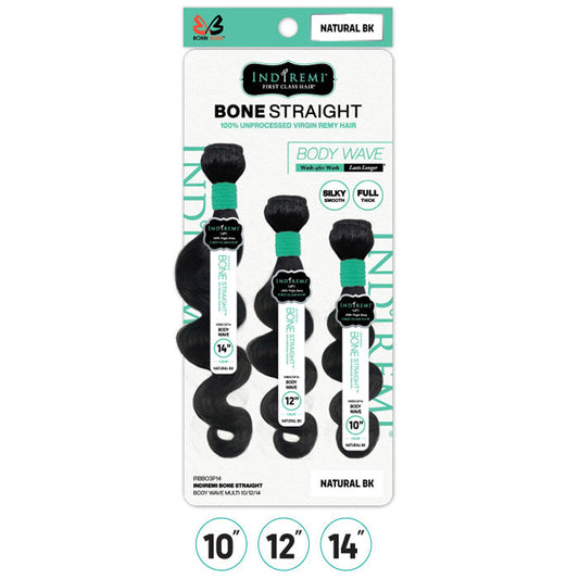 Bobbi Boss Indiremi 100% Unprocessed Virgin Remy Hair Weave Bone Straight - BODY WAVE MULTI Alexwigs