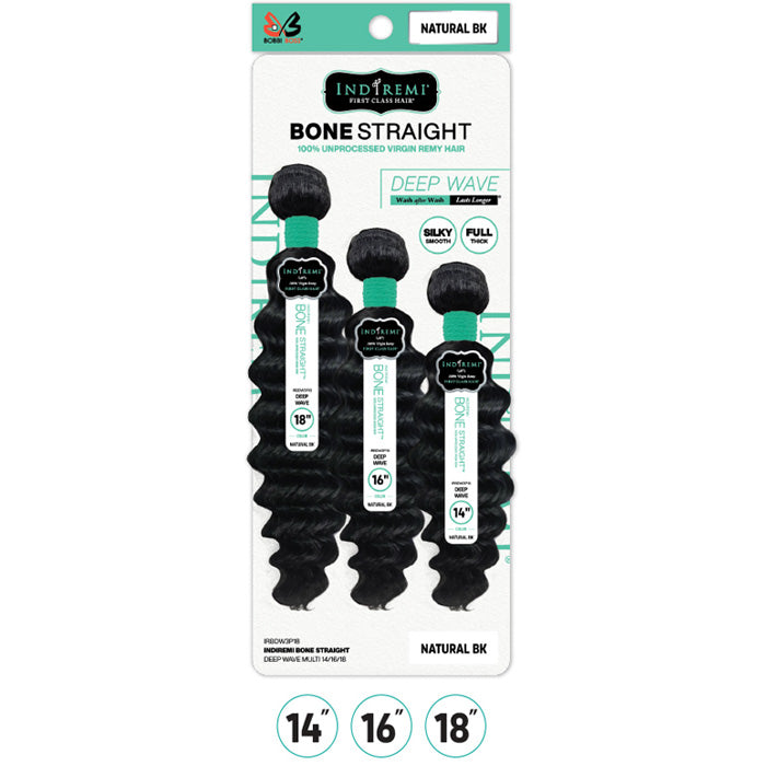 Bobbi Boss Indiremi 100% Unprocessed Virgin Remy Hair Weave Bone Straight - DEEP WAVE MULTI Alexwigs