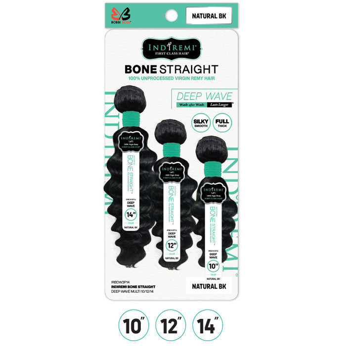 Bobbi Boss Indiremi 100% Unprocessed Virgin Remy Hair Weave Bone Straight - DEEP WAVE MULTI Alexwigs