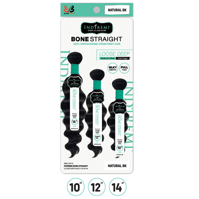 Bobbi Boss Indiremi 100% Unprocessed Virgin Remy Hair Weave Bone Straight - LOOSE DEEP MULTI Alexwigs