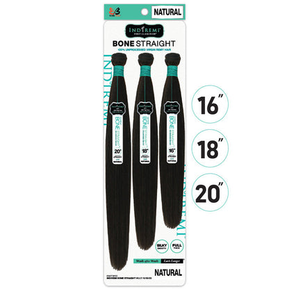 Bobbi Boss Indiremi 100% Unprocessed Virgin Remy Hair Weave - BONE STRAIGHT MULTI Alexwigs