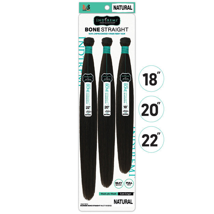 Bobbi Boss Indiremi 100% Unprocessed Virgin Remy Hair Weave - BONE STRAIGHT MULTI Alexwigs
