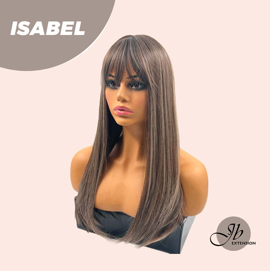 JBEXTENSION 22 Inches Dark Brown With Blonde Highlight Straight Wig ISABEL Alexwigs