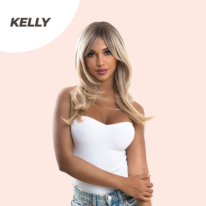 JBEXTENSION 22 Inches Mix Blonde Medium Length Hair Wig KELLY Alexwigs
