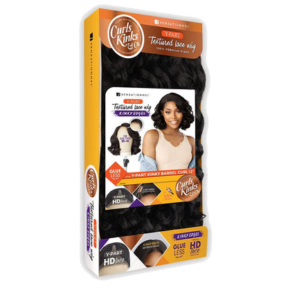 Curls Kinks & Co By Sensationnel Glueless Textured HD Lace Part Wig - Y-PART KINKY BARREL CURL 12" Alexwigs