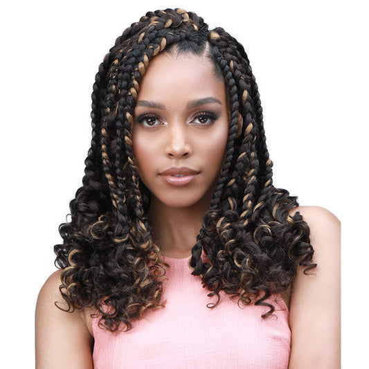Bobbi Boss Synthetic Pre-Feathered Braid - 3X KT KINKY 3A CURLY TIP 12" Alexwigs
