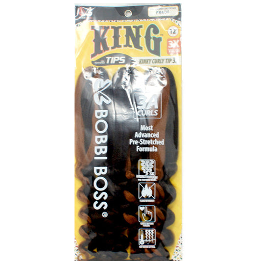 Bobbi Boss Synthetic Pre-Feathered Braid - 3X KT KINKY 3A CURLY TIP 12" Alexwigs