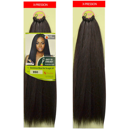 Outre X-Pression Pre Loop Crochet Braid DOMINICAN BLOWOUT STRAIGHT 14/22 Inch Alexwigs