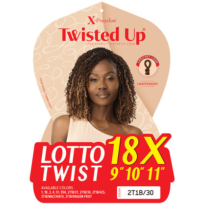 X-Pression Twisted Up Pre-Looped Crochet Braids - LOTTO TWIST 9/10/11" 18X By Outre