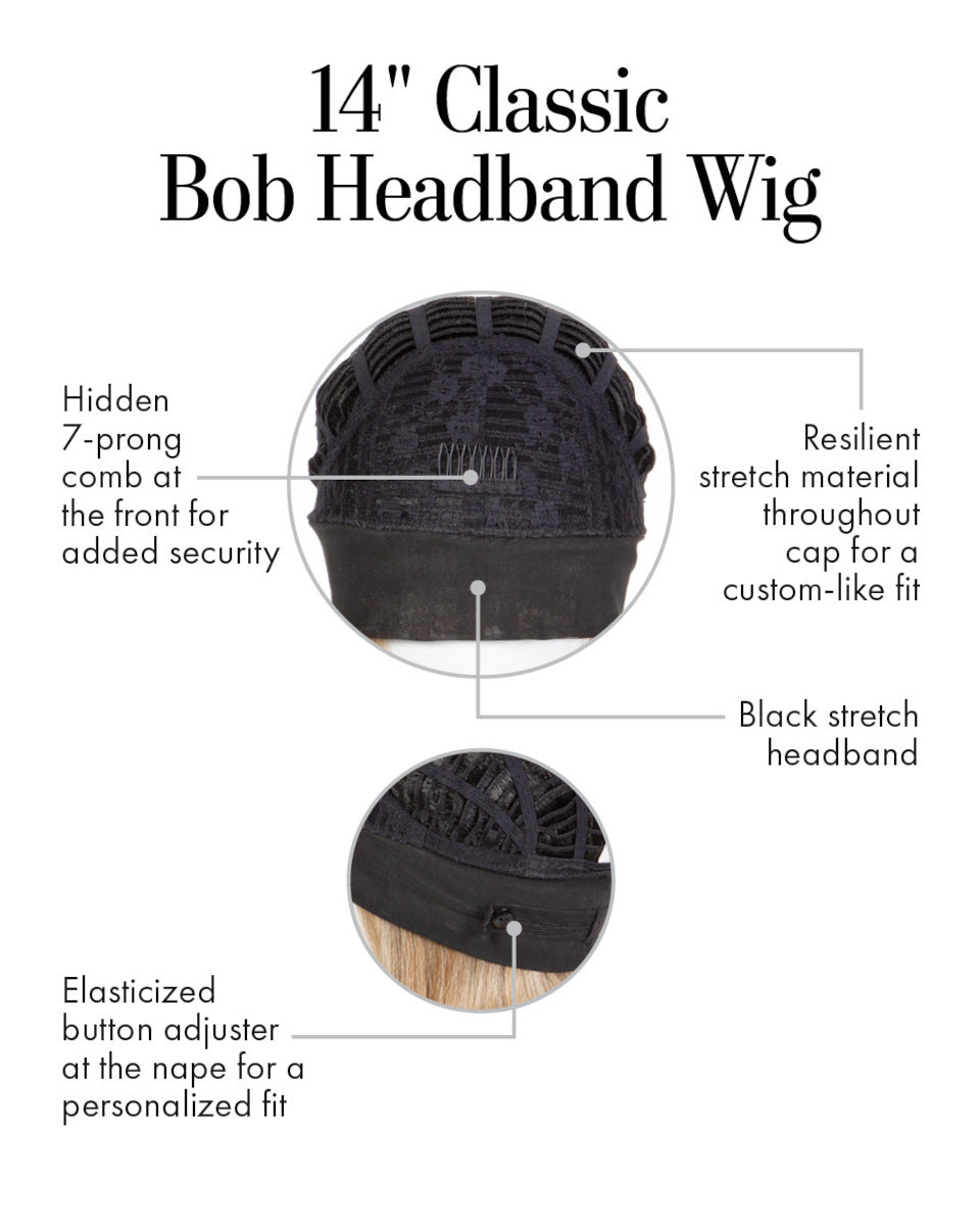 14" Classic Bob Headband Wig by Kim Kimble | Headband Wig | Heat Friendly Synthetic Alexwigs