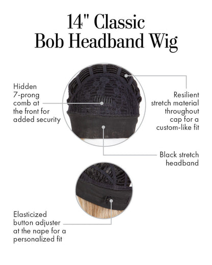 14" Classic Bob Headband Wig by Kim Kimble | Headband Wig | Heat Friendly Synthetic Alexwigs