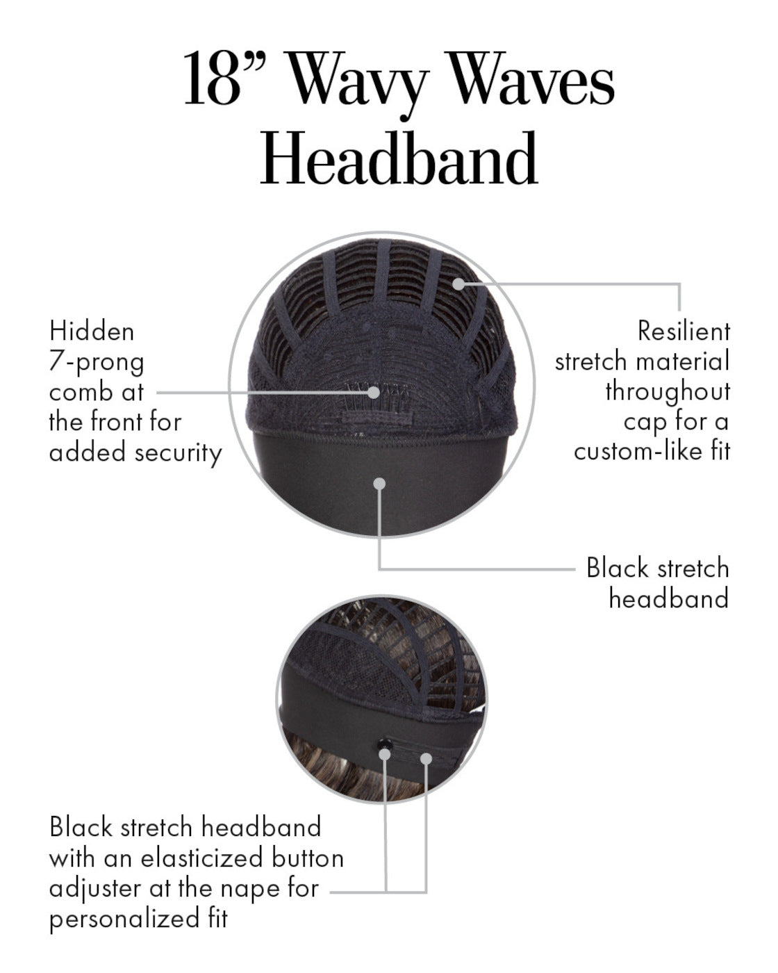 18" Wavy Waves Headband Wig by Kim Kimble | Heat Friendly Synthetic Alexwigs