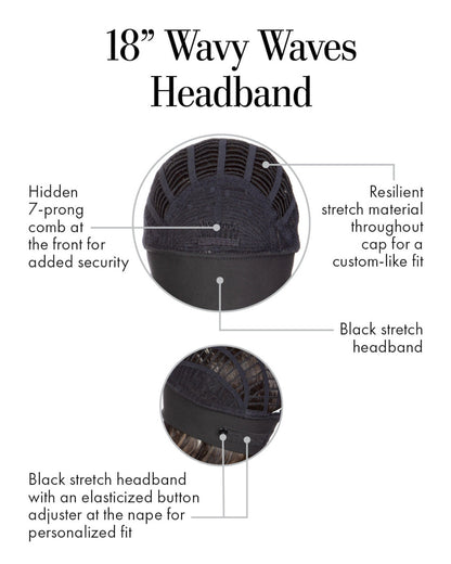 18" Wavy Waves Headband Wig by Kim Kimble | Heat Friendly Synthetic Alexwigs