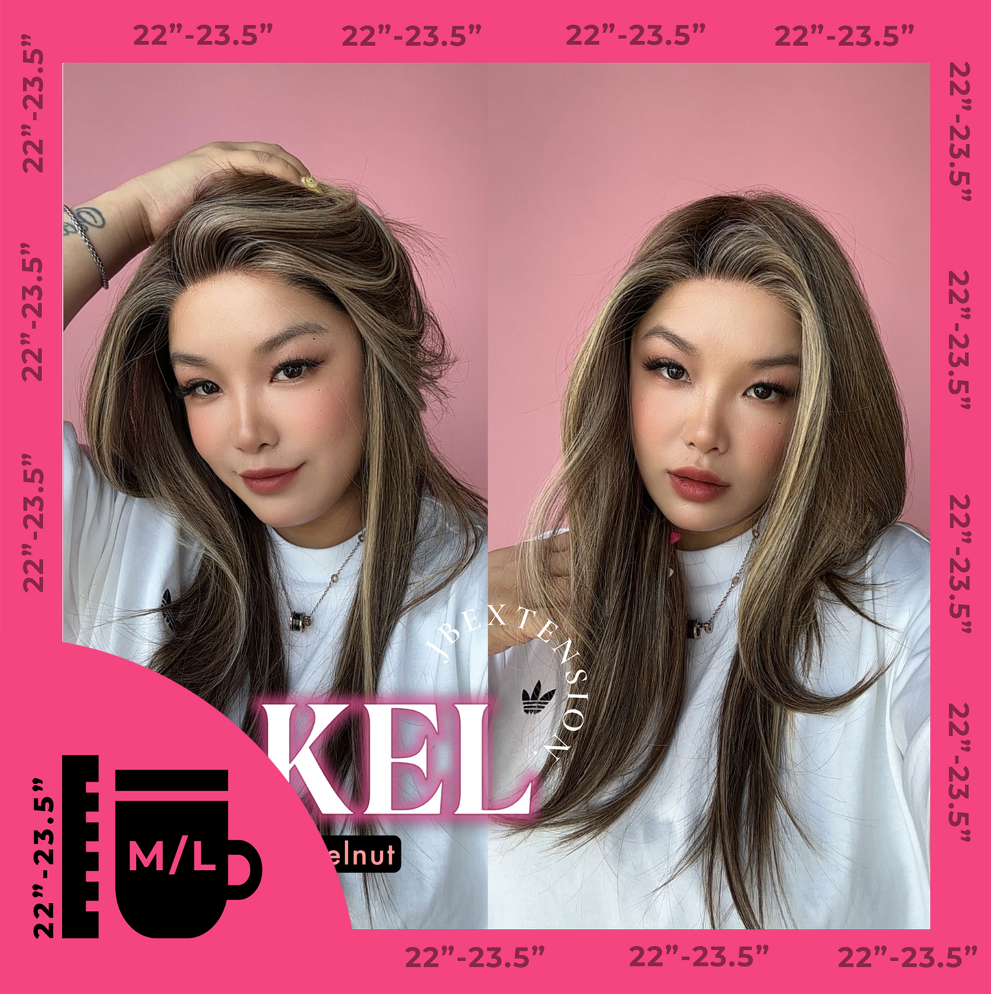 [PRE-ORDER] JBEXTENSION 22 Inches Hazelnut Blonde Highlight Pre-Cut Snowflake Lace Frontlace Glueless Wig KEL HAZELNUT【PERMATEASE】【BENDY EAR TABS】- M/L Alexwigs