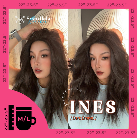 JBEXTENSION 22 Inches Dark Brown Pre-Cut Snowflake Lace Frontlace Glueless Wig INéS DARK BROWN【PERMATEASE】【BENDY EAR TABS】- M/L Alexwigs