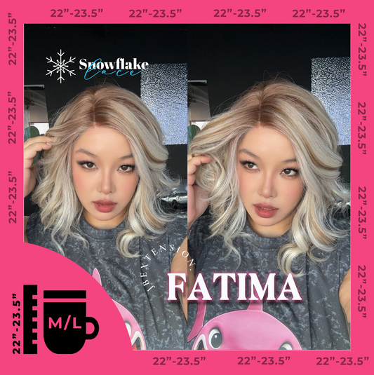 [PRE-ORDER] JBEXTENSION 12 Inches Blonde Curly Pre-Cut Side Part Snowflake Lace Frontlace Glueless Wig FATIMA SNOWFLAKE【BENDY EAR TABS】- M/L Alexwigs