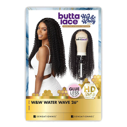 Sensationnel Butta Lace Wet and Wavy Glueless Human Hair Blend HD Lace Front Wig - W&W WATER WAVE 26 Alexwigs