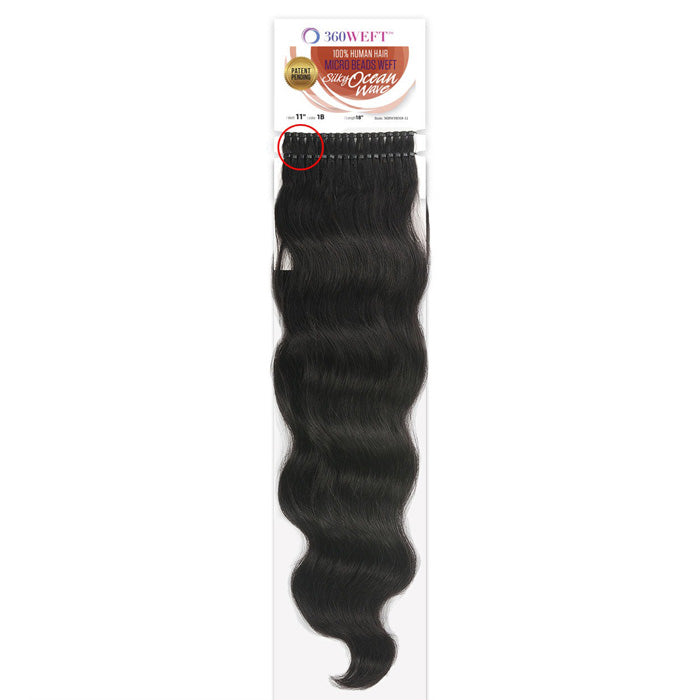 New Born Free 360 Weft 100% Human Hair Micro Beads Weft Weave - SILKY OCEAN WAVE 18" Alexwigs