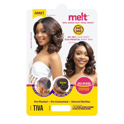 Janet Collection Melt Glueless 100% Human Hair Blend HD 360 Lace 13x6 Front Wig - TIVA Alexwigs