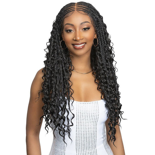 Janet Collection Melt Human Hair Blend Glueless 360 HD 13x6 Lace Front Wig - BOHO BOX BRAID 28" Alexwigs