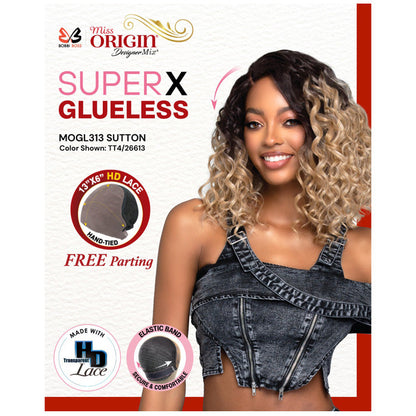 Bobbi Boss Miss Origin SuperX Glueless 13x6 HD Lace Frontal Wig - MOGL313 SUTTON - Human Hair Blend Alexwigs