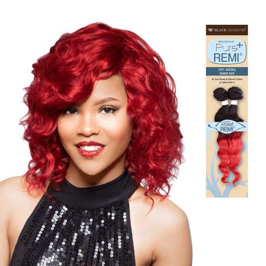 Black Diamond Pure Remi 100% Unprocessed Human Hair Weave - SPIRAL WAVE 10/12/14"