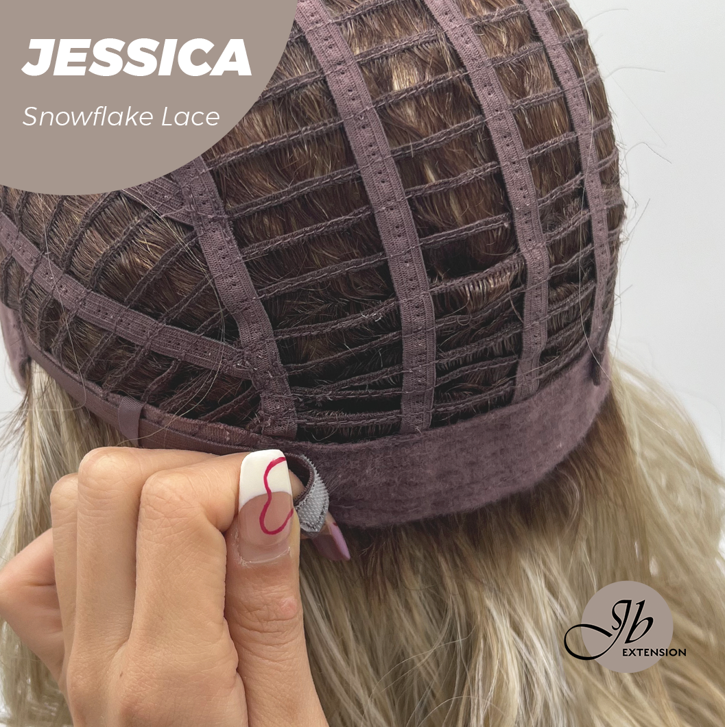 [PRE-ORDER] JBEXTENSION 16 Inches Mix Blonde Curly Pre-Cut Side Part Snowflake Lace Frontlace Glueless Wig JESSICA【BENDY EAR TABS】 Alexwigs