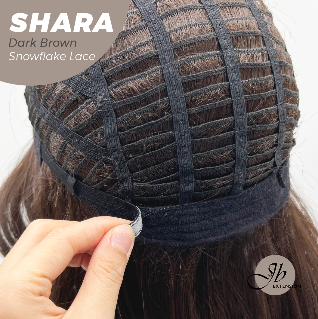 [PRE-ORDER] JBEXTENSION 17 Inches Curly Dark Brown Pre-Cut T Part Snowflake Lace Frontlace Glueless Wig SHARA DARK BROWN【BENDY EAR TABS】 Alexwigs
