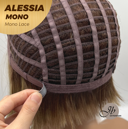 [PRE-ORDER] JBEXTENSION ALESSIA MONO Monofilament Handmade Wig 6X5 Full Monofilament Hand Tied Top Wig 10 Inches Bob Cut Mix Blonde Mono Lace Wig Glueless Wig ALESSIA MONO【BENDY EAR TABS】 Alexwigs