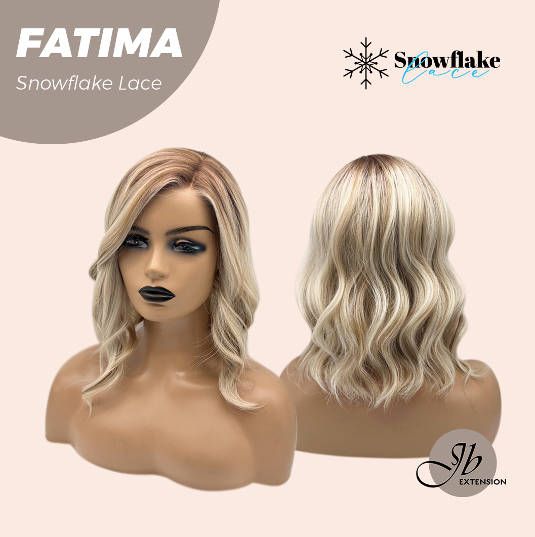 [PRE-ORDER] JBEXTENSION 12 Inches Blonde Curly Pre-Cut Side Part Snowflake Lace Frontlace Glueless Wig FATIMA SNOWFLAKE【BENDY EAR TABS】- M/L Alexwigs