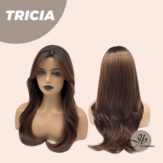 JBEXTENSION 23 Inches Curly Mocha with Dark Root Wig TRICIA Alexwigs