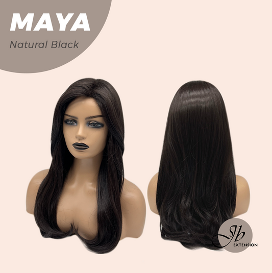 JBEXTENSION 22 Inches Natural Black Women Fashion Full Machine Wig MAYA NATURAL BLACK【PLUS PERMATEASE】【BENDY EAR TABS】 Alexwigs