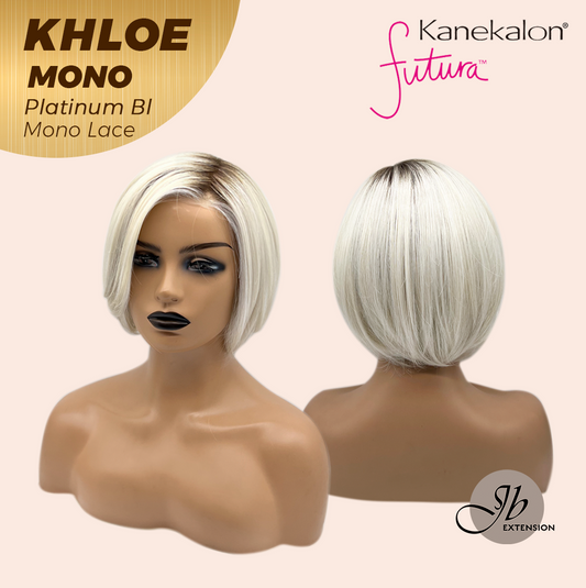 [PRE-ORDER] JBEXTENSION KHLOE MONO 6X5 Full Monofilament Hand Tied Top Wig 12 Inches Bob Cut Platinum Blonde Mono Lace Handmade Futura Fiber Wig With Anti-slip Silicone Strips Glueless Wig KHLOE MONO PLATINUM BLONDE【BENDY EAR TABS】 Alexwigs