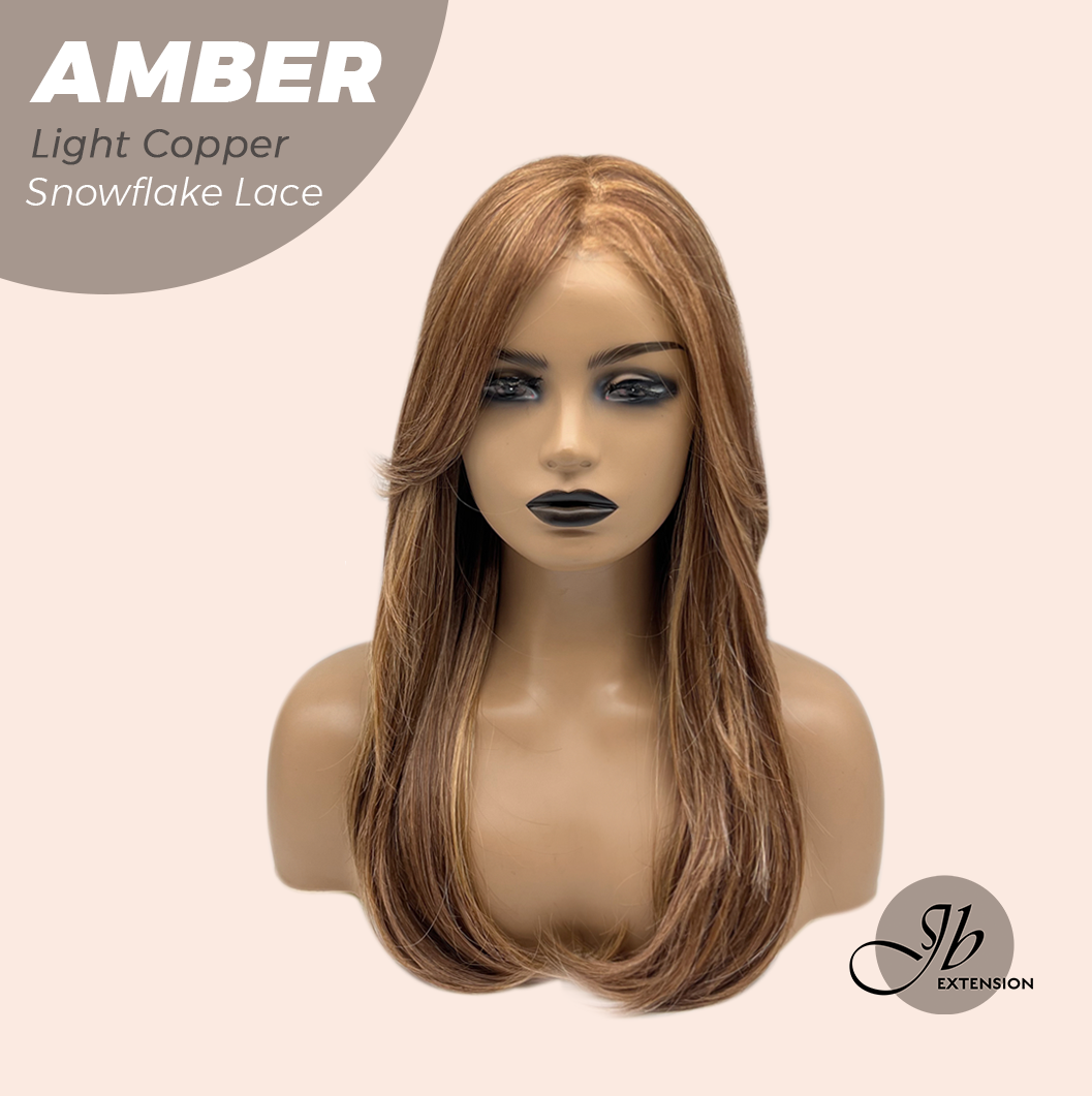 [PRE-ORDER] JBEXTENSION 21 Inches Straight Light Copper Pre-Cut T Part Snowflake Lace Frontlace Glueless Wig AMBER LIGHT COPPER【BENDY EAR TABS】 Alexwigs