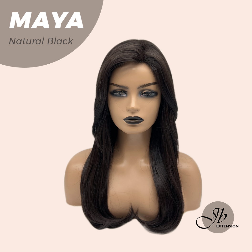 JBEXTENSION 22 Inches Natural Black Women Fashion Full Machine Wig MAYA NATURAL BLACK【PLUS PERMATEASE】【BENDY EAR TABS】 Alexwigs