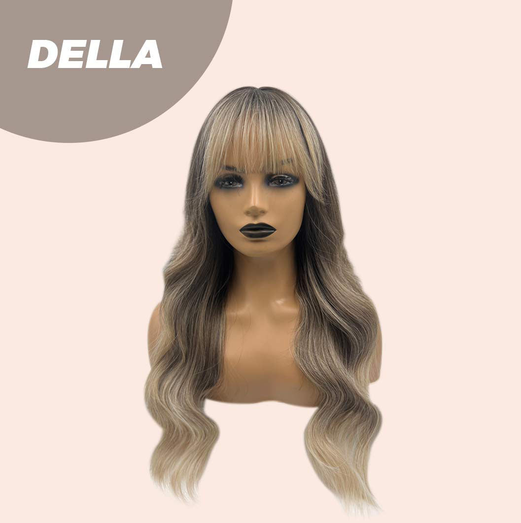 JBEXTENSION 25 Inches Balayage With Dark Root Curly Wig With Bangs DELLA Alexwigs