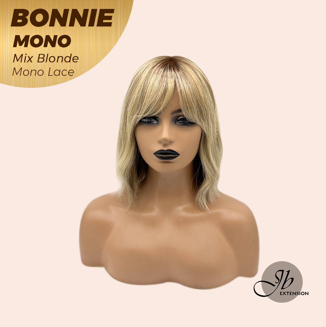 [PRE-ORDER] JBEXTENSION BONNIE MONO MIX BLONDE Full Monofilament Handmade Full Lace Full Hand Tied Wig 12 Inches Mix Blonde With Dark Root Mono Lace Handmade Futura Fiber Glueless Wig BONNIE MONO MIX BLONDE【BENDY EAR TABS】 Alexwigs
