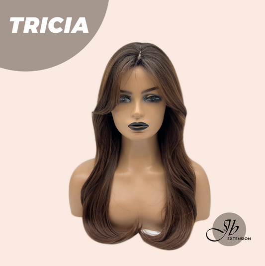 JBEXTENSION 23 Inches Curly Mocha with Dark Root Wig TRICIA Alexwigs