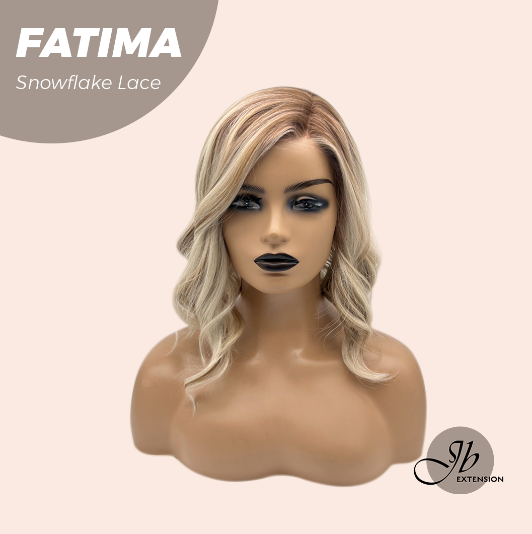 [PRE-ORDER] JBEXTENSION 12 Inches Blonde Curly Pre-Cut Side Part Snowflake Lace Frontlace Glueless Wig FATIMA SNOWFLAKE【BENDY EAR TABS】- M/L Alexwigs