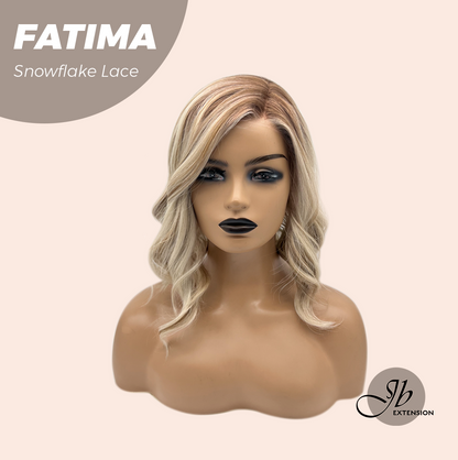 [PRE-ORDER] JBEXTENSION 12 Inches Blonde Curly Pre-Cut Side Part Snowflake Lace Frontlace Glueless Wig FATIMA SNOWFLAKE【BENDY EAR TABS】- M/L Alexwigs