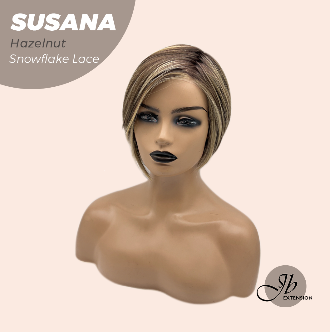 [PRE-ORDER] JBEXTENSION 9 Inches Hazelnut Pre-Cut Side Part Snowflake Lace Frontlace Glueless Wig SUSANA HAZELNUT【BENDY EAR TABS】 Alexwigs