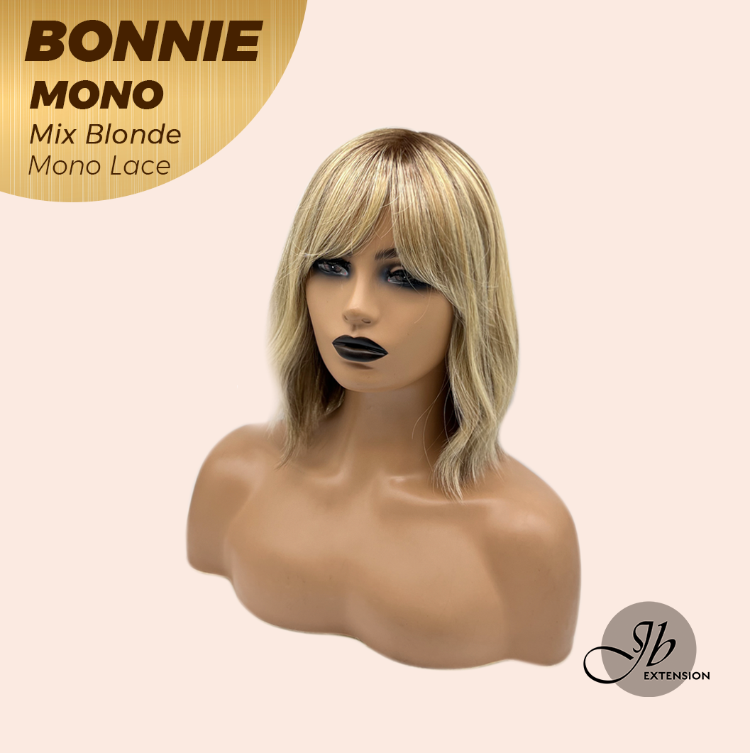 [PRE-ORDER] HOT OF SEASON - BONNIE MONO MIX BLONDE Full Monofilament Handmade Full Lace Full Hand Tied Wig 12 Inches Mix Blonde With Dark Root Mono Lace Handmade Futura Fiber Glueless Wig BONNIE MONO MIX BLONDE【BENDY EAR TABS】 Alexwigs