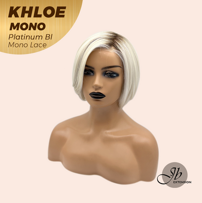 [PRE-ORDER] JBEXTENSION KHLOE MONO 6X5 Full Monofilament Hand Tied Top Wig 12 Inches Bob Cut Platinum Blonde Mono Lace Handmade Futura Fiber Wig With Anti-slip Silicone Strips Glueless Wig KHLOE MONO PLATINUM BLONDE【BENDY EAR TABS】 Alexwigs